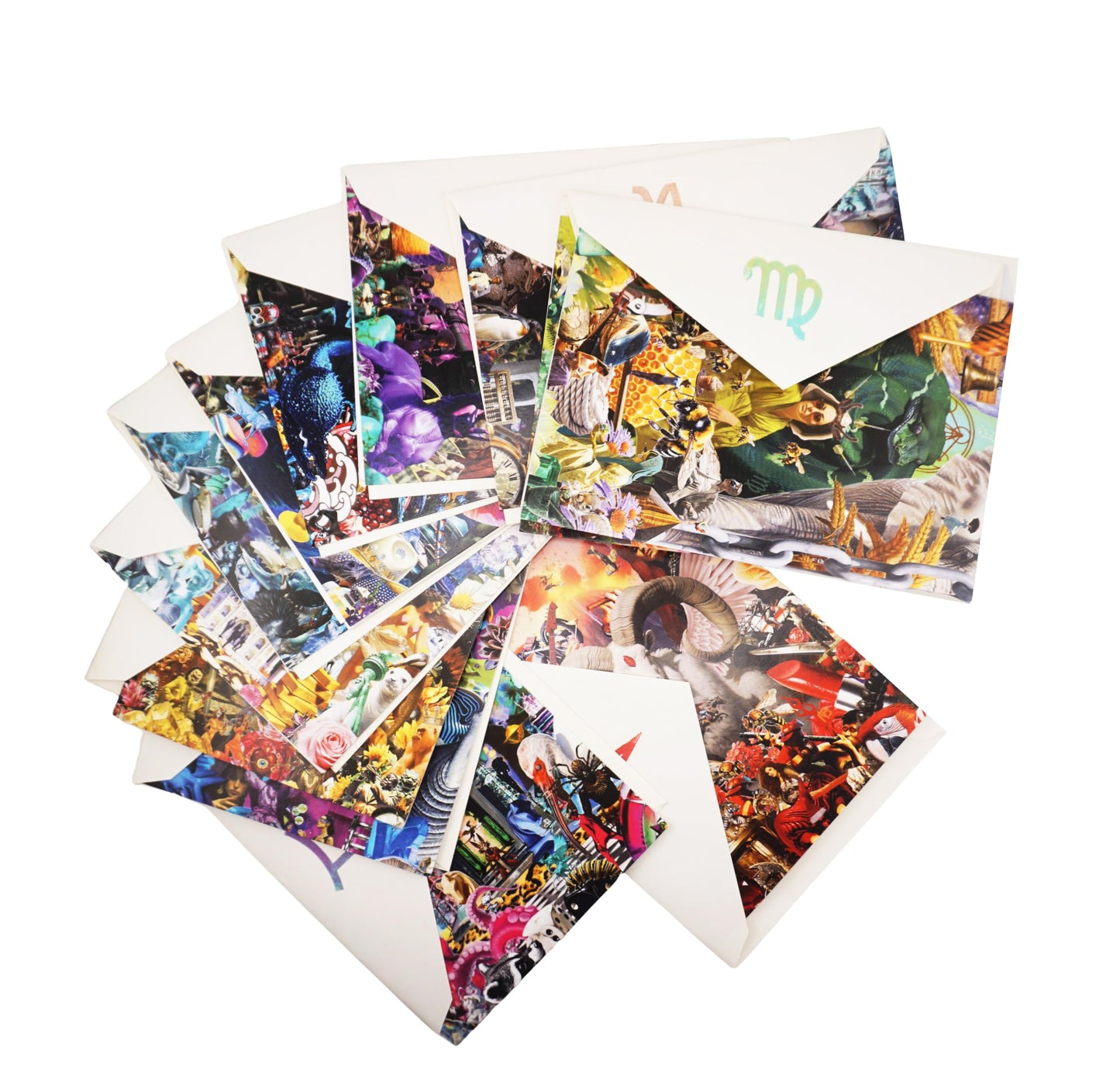 Secrets of the Zodiac Stationery Set - 12 5x7" Pieces (Zodiac Signs) with Custom Stamped Envelopes - Fantasy & Astrology Collectibles (Set of 12)