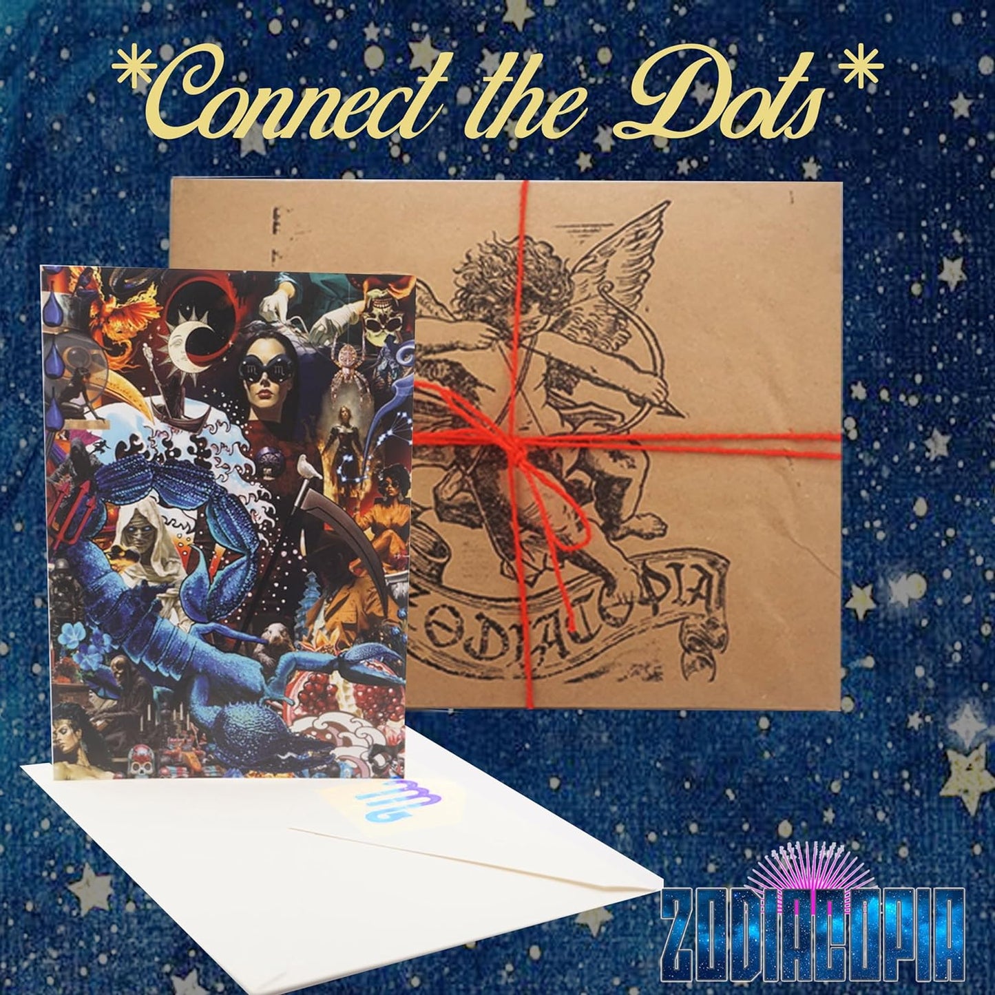 Secrets of the Zodiac Stationery Set - 12 5x7" Pieces (Zodiac Signs) with Custom Stamped Envelopes - Fantasy & Astrology Collectibles (Set of 12)